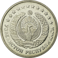 Moneta, Uzbekistan, 50 Tiyin, 1994, EF(40-45), Nikiel powlekany stalą, KM:6.2