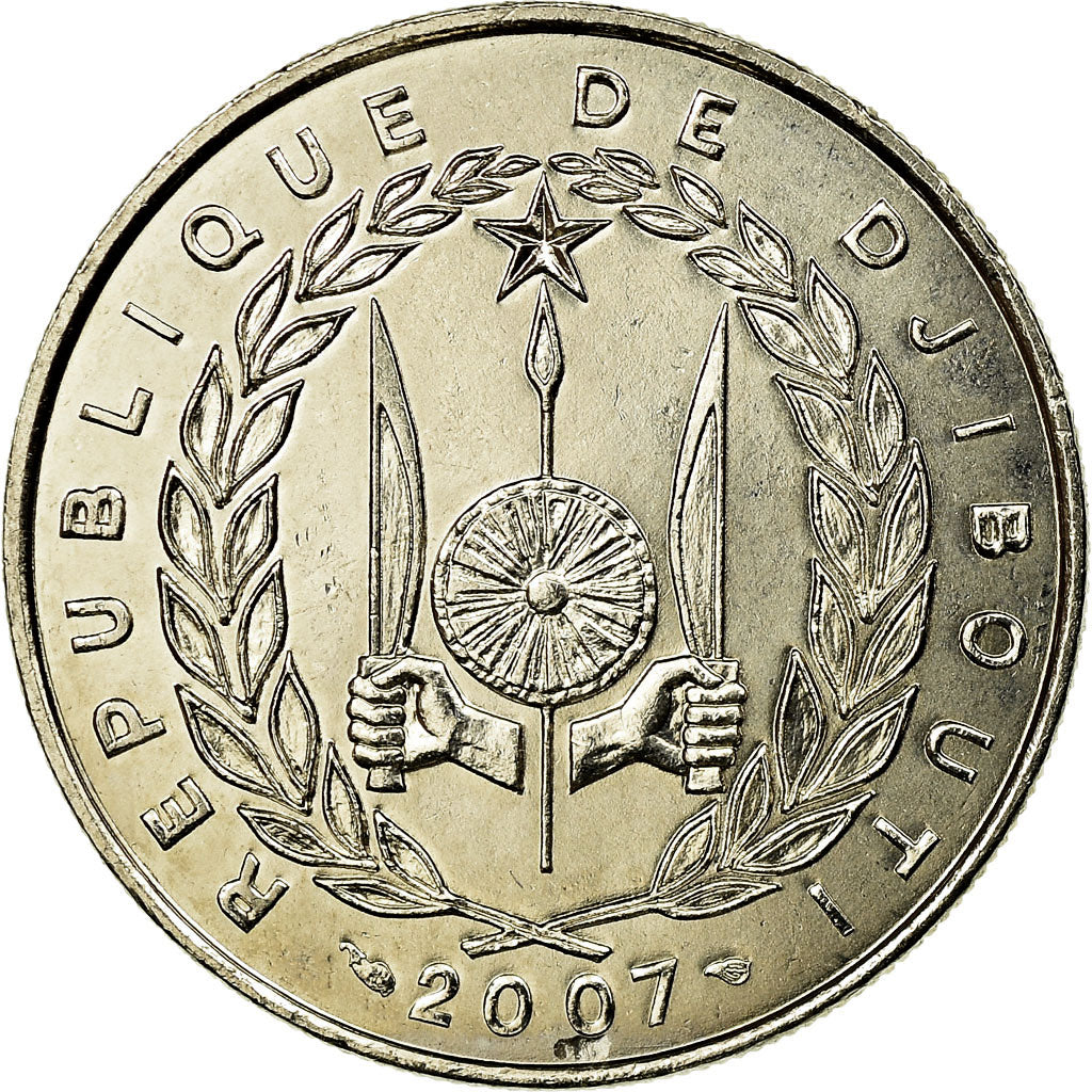 Coin, Djibouti, 50 Francs, 2007, Paris, AU(55-58), Copper-nickel, KM:25