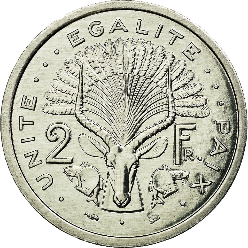 Coin, Djibouti, 2 Francs, 1999, Paris, MS(63), Aluminum, KM:21