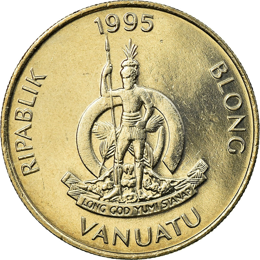 Coin, Vanuatu, 10 Vatu, 1995, British Royal Mint, MS(63), Copper-nickel, KM:6