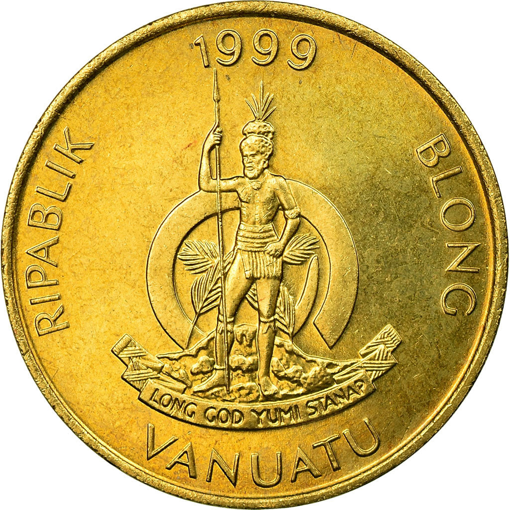 Coin, Vanuatu, 5 Vatu, 1999, British Royal Mint, EF(40-45), Nickel-brass, KM:5