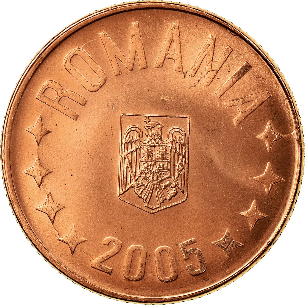Moneta, Rumunia, 5 Bani, 2005, Bucharest, AU(55-58), Miedź platerowana stalą