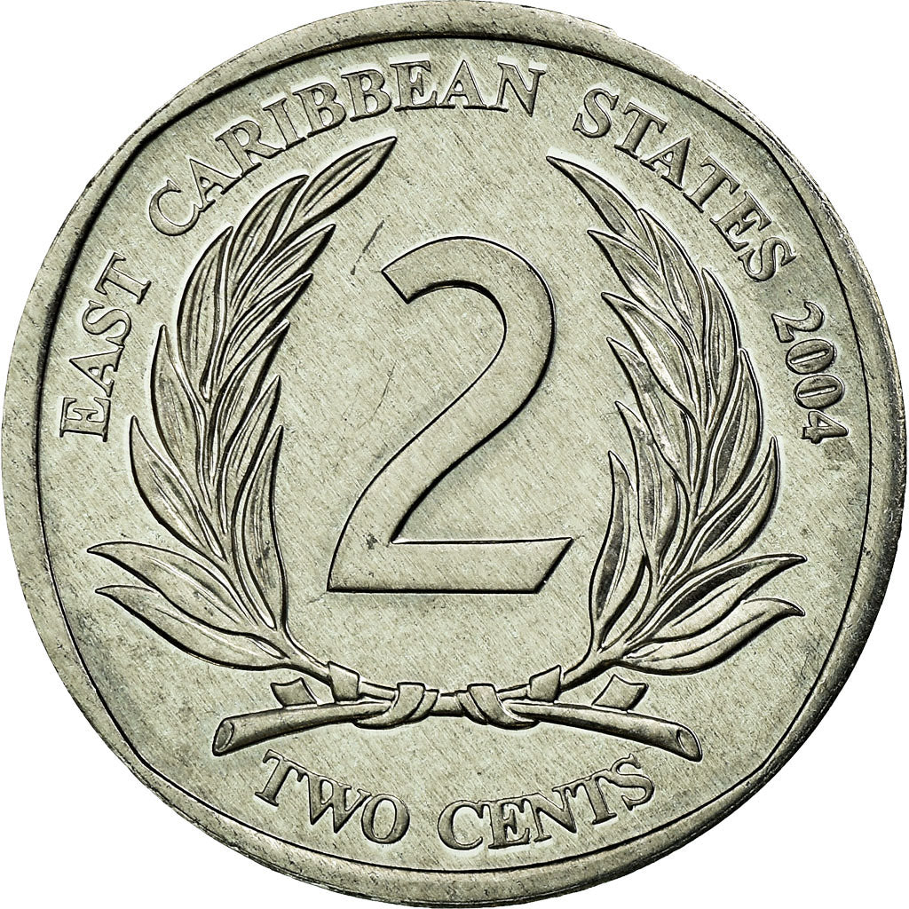 Coin, East Caribbean States, Elizabeth II, 2 Cents, 2004, British Royal Mint