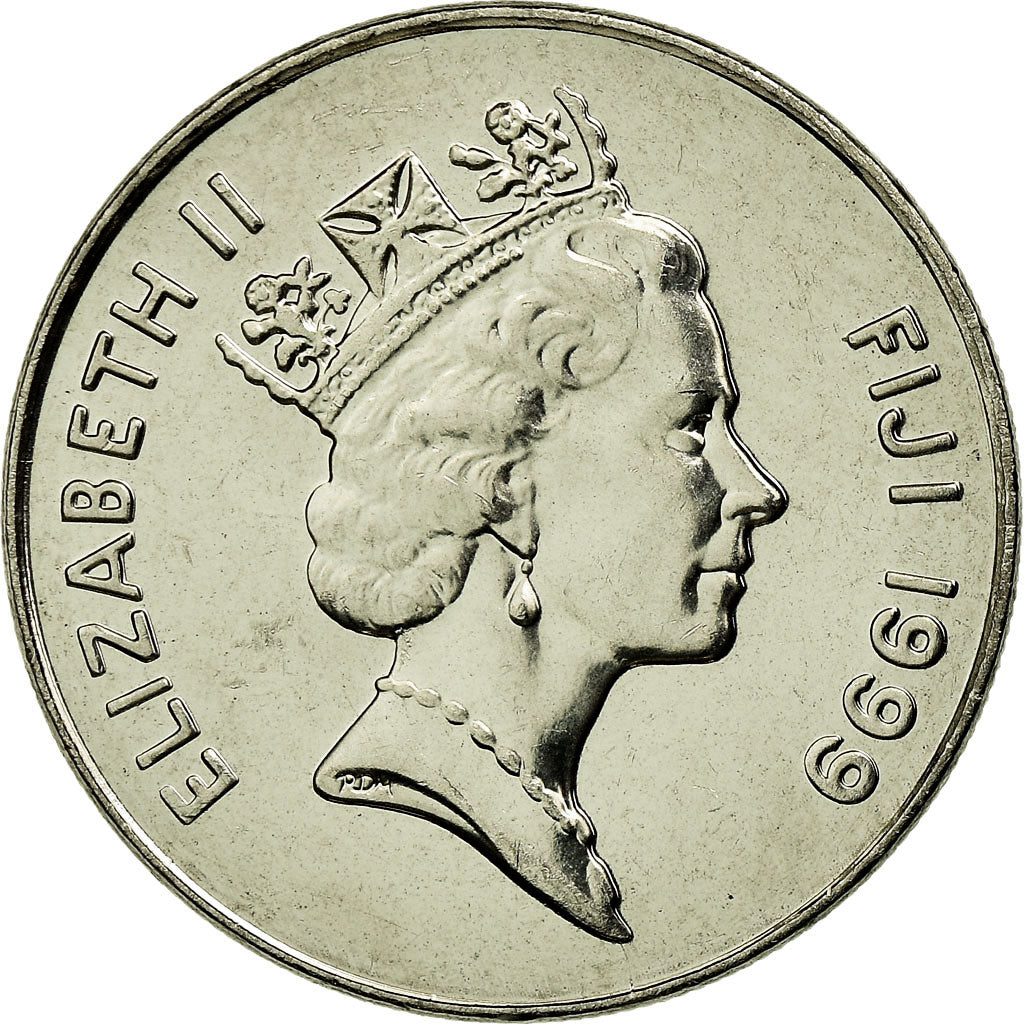 Coin, Fiji, Elizabeth II, 10 Cents, 1999, AU(55-58), Nickel plated steel, KM:52a
