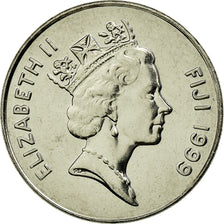 Coin, Fiji, Elizabeth II, 10 Cents, 1999, AU(55-58), Nickel plated steel, KM:52a