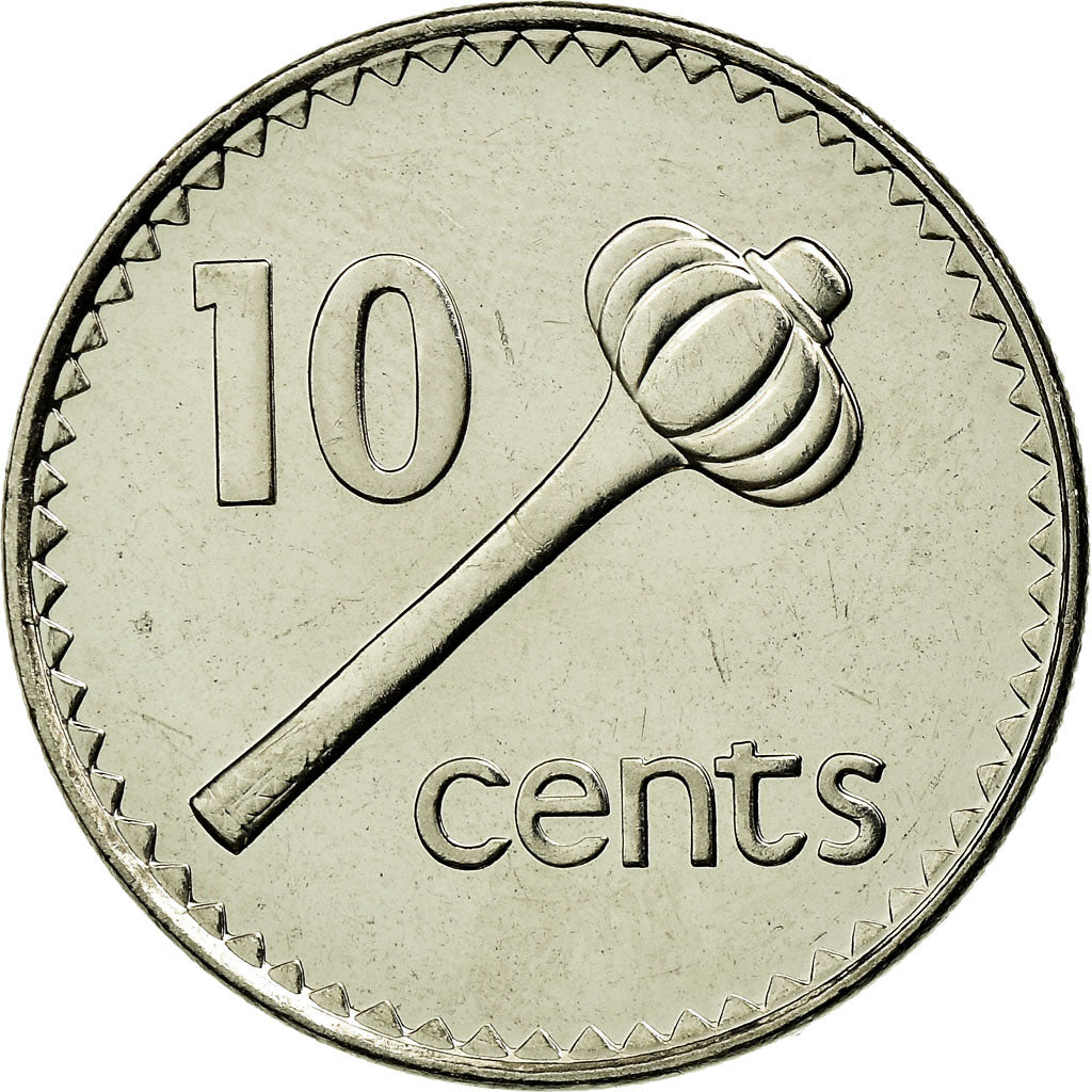 Coin, Fiji, Elizabeth II, 10 Cents, 1999, AU(55-58), Nickel plated steel, KM:52a