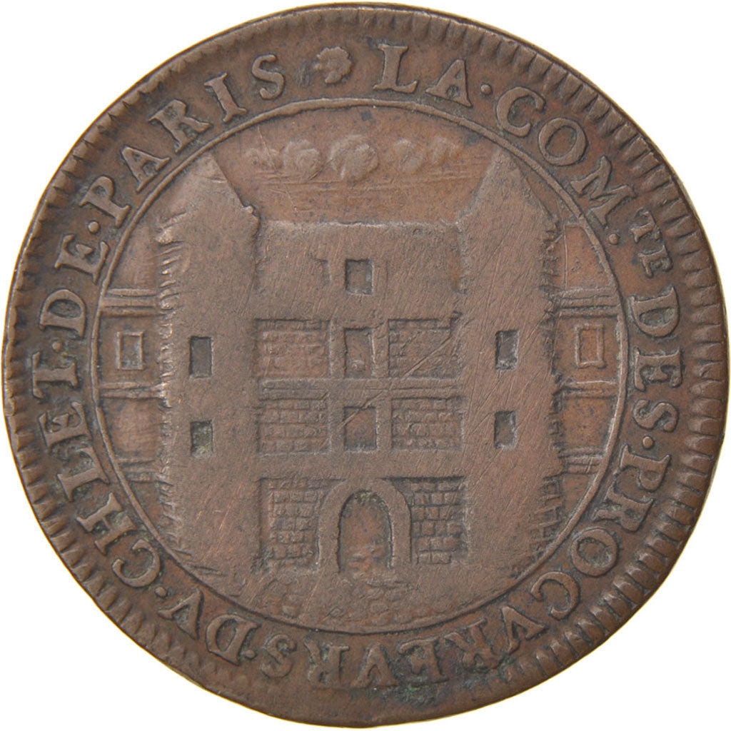 France, Justice, Token, 1664, EF(40-45), Copper, Feuardent #3230, 6.29