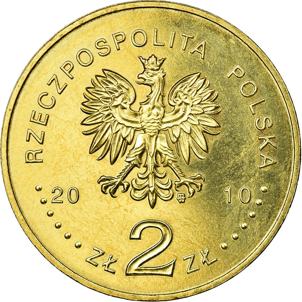 Coin, Poland, City of Trzemeszno, 2 Zlote, 2010, Warsaw, AU(55-58), Brass