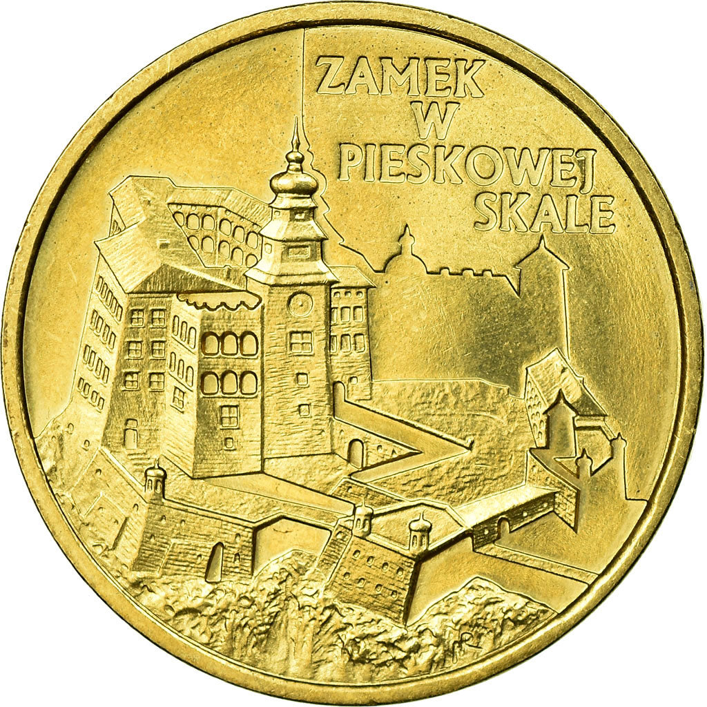 Coin, Poland, Zamek W Pieskowej Skale, 2 Zlote, 1997, Warsaw, AU(55-58), Brass