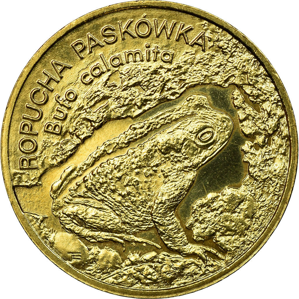 Coin, Poland, Toad right, 2 Zlote, 1998, Warsaw, MS(63), Brass, KM:340