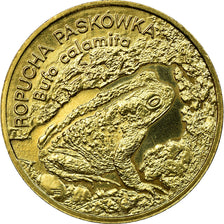 Coin, Poland, Toad right, 2 Zlote, 1998, Warsaw, MS(63), Brass, KM:340