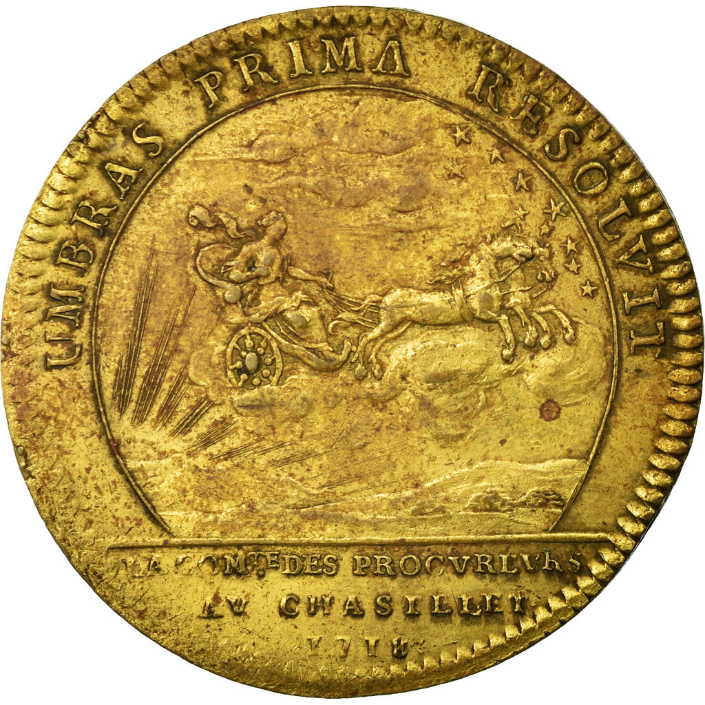 France, Token, Justice, 1718, AU(55-58), Brass, Feuardent:6452
