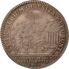 France, Justice, Token, 1708, EF(40-45), Silver, Feuardent #manque, 5.97