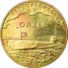 Moneta, Polska, Orzel, submarine, 2 Zlote, 2012, Warsaw, VF(30-35), Mosiądz