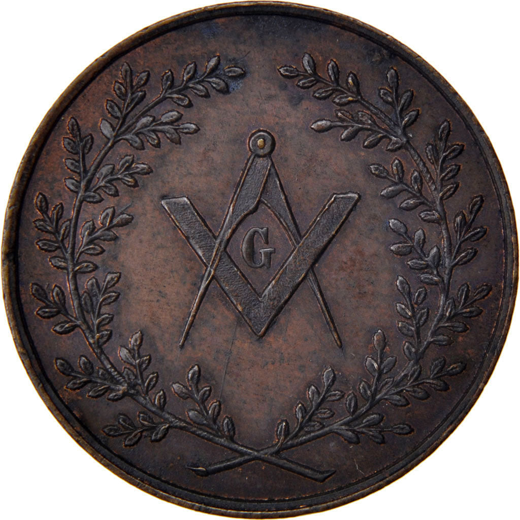 France, Masonic, Token, MS(60-62), Copper, Labouret #341, 8.31