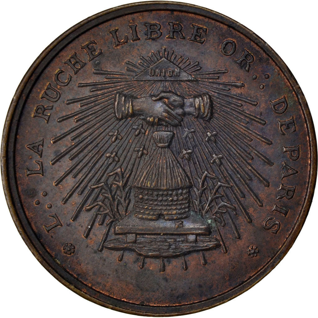 France, Masonic, Token, MS(60-62), Copper, Labouret #341, 8.31