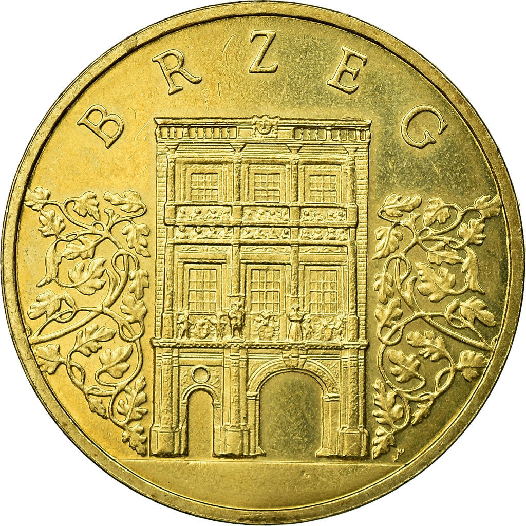 Moneda, Polonia, BRZEG, 2 Zlote, 2007, Warsaw, MBC, Latón, KM:615