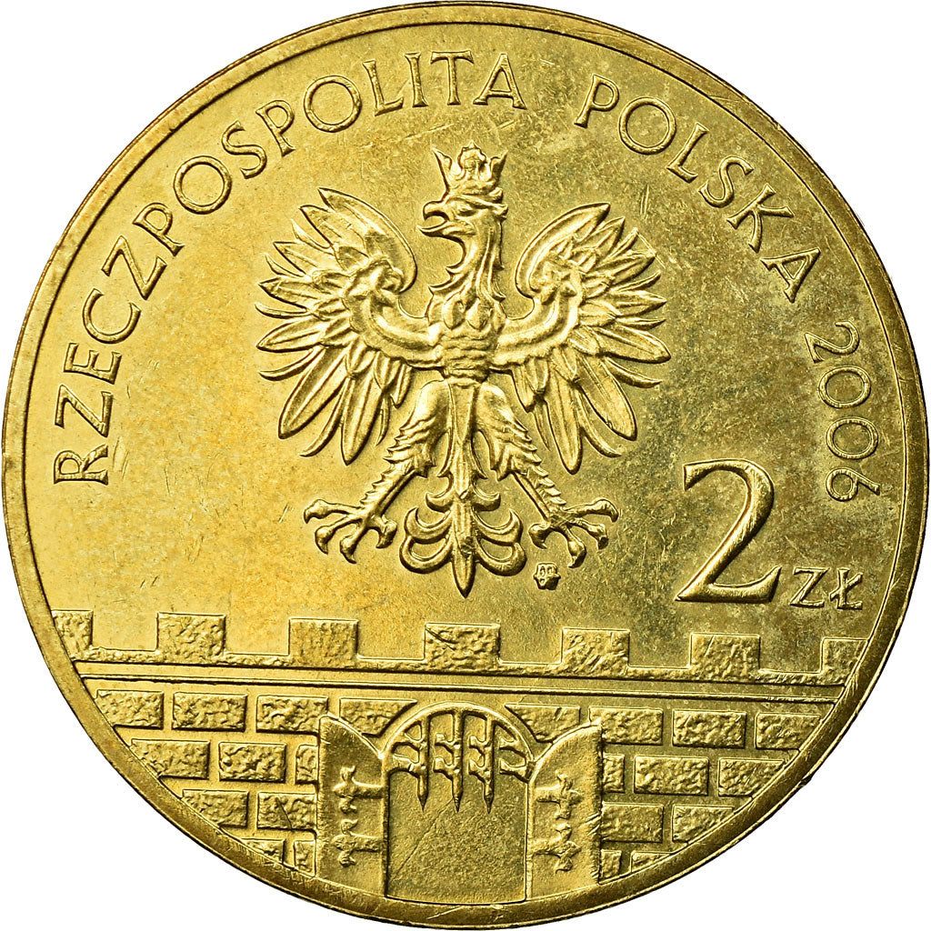 Coin, Poland, Elblag tower, 2 Zlote, 2006, Warsaw, EF(40-45), Brass, KM:545