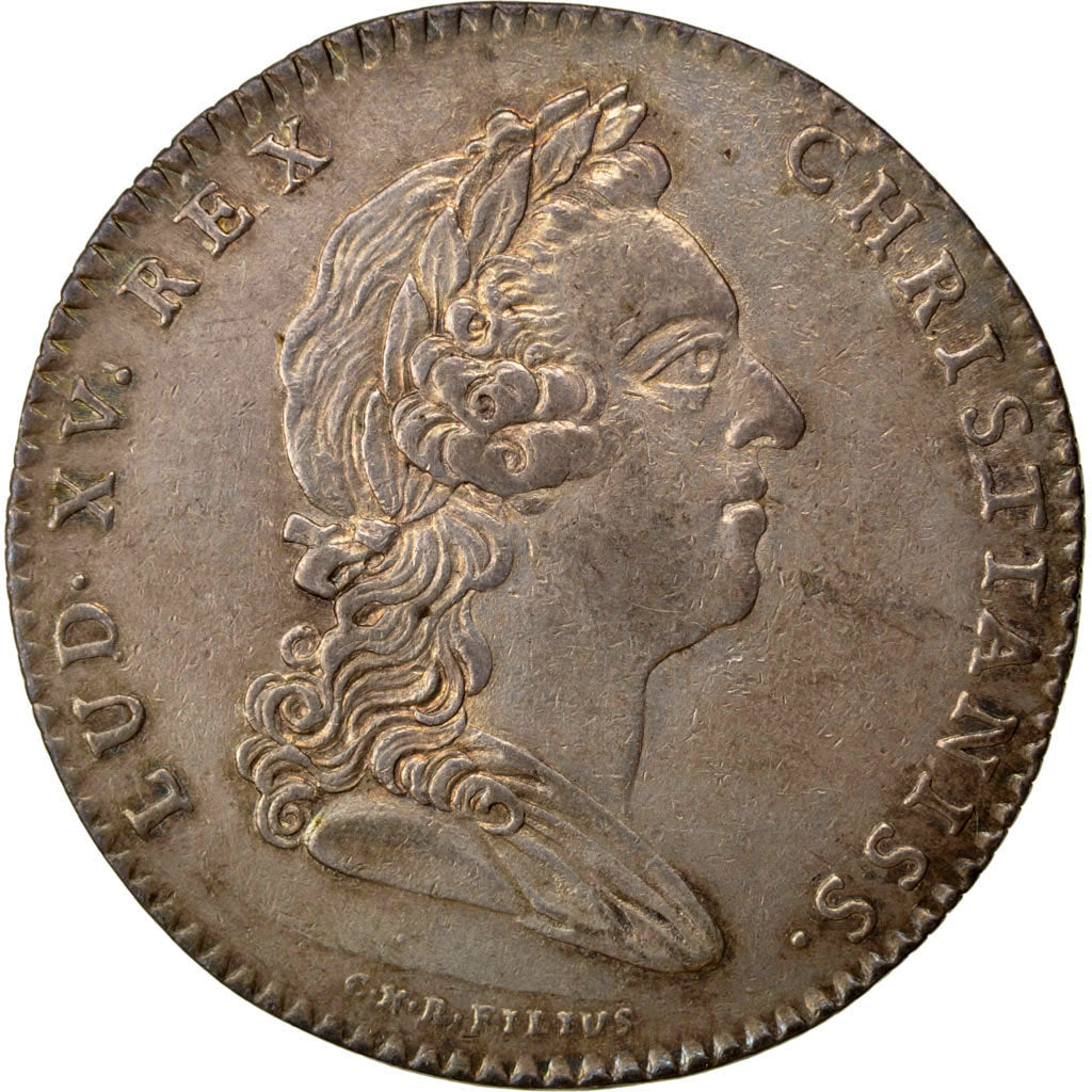 France, Justice, Token, 1766, AU(55-58), Silver, Feuardent #3234, 8.42