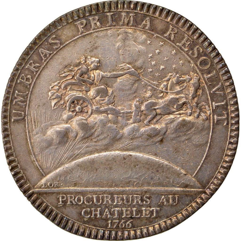 France, Justice, Token, 1766, AU(55-58), Silver, Feuardent #3234, 8.42