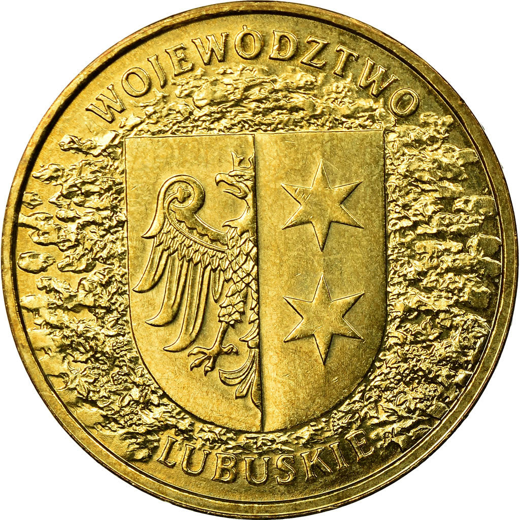 Coin, Poland, Lubuskie District, 2 Zlote, 2004, Warsaw, AU(50-53), Brass, KM:486