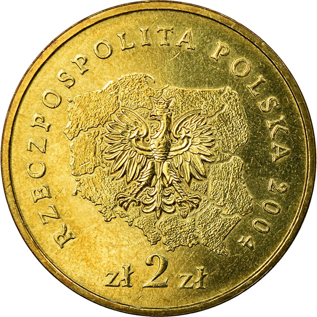 Coin, Poland, Lubuskie District, 2 Zlote, 2004, Warsaw, AU(50-53), Brass, KM:486