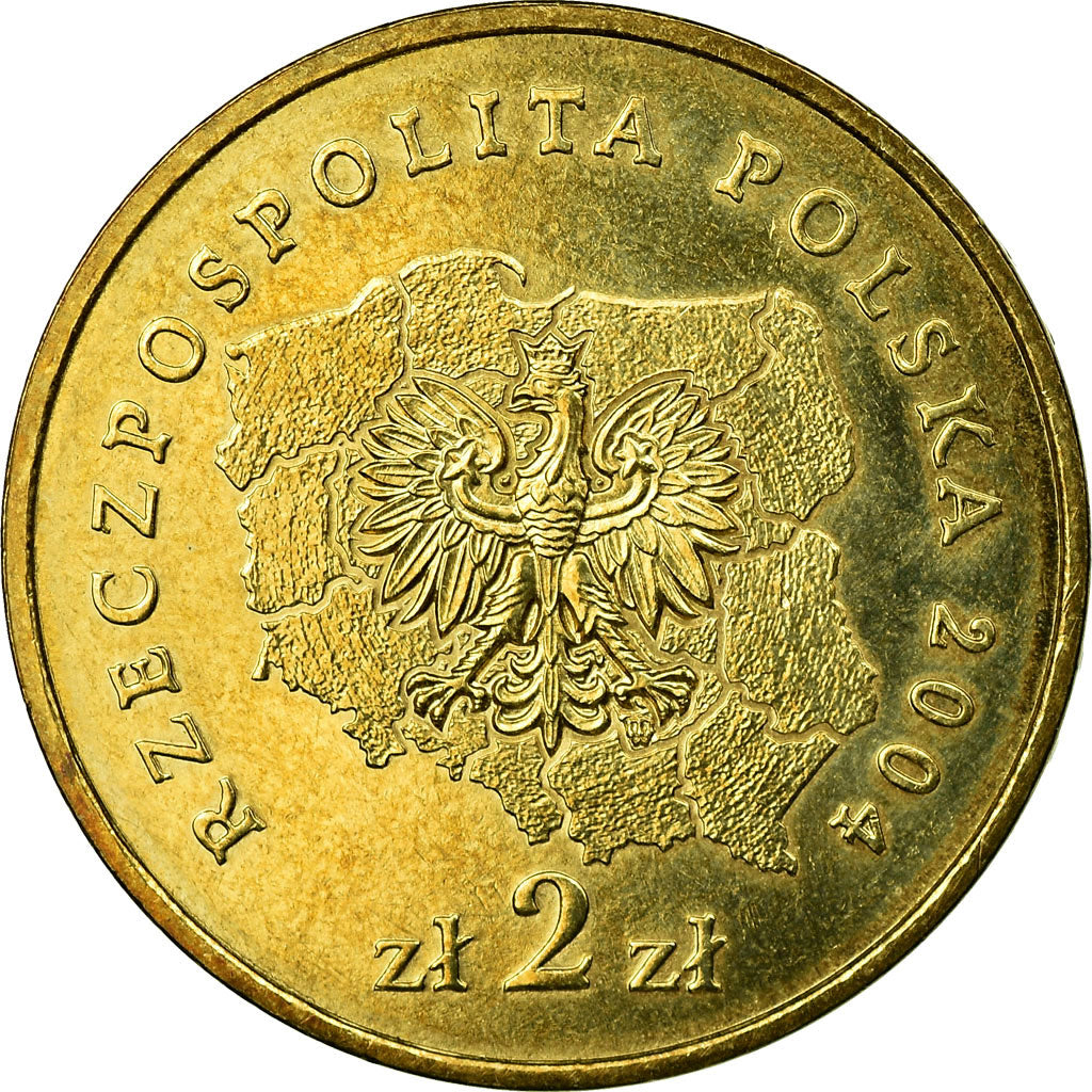 Moneta, Polonia, Lodzkie District, 2 Zlote, 2004, Warsaw, BB+, Ottone, KM:487
