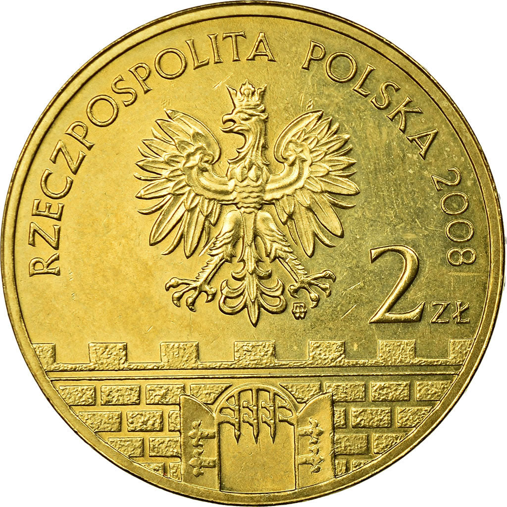Moneda, Polonia, LOWICZ, 2 Zlote, 2008, Warsaw, MBC, Latón, KM:630