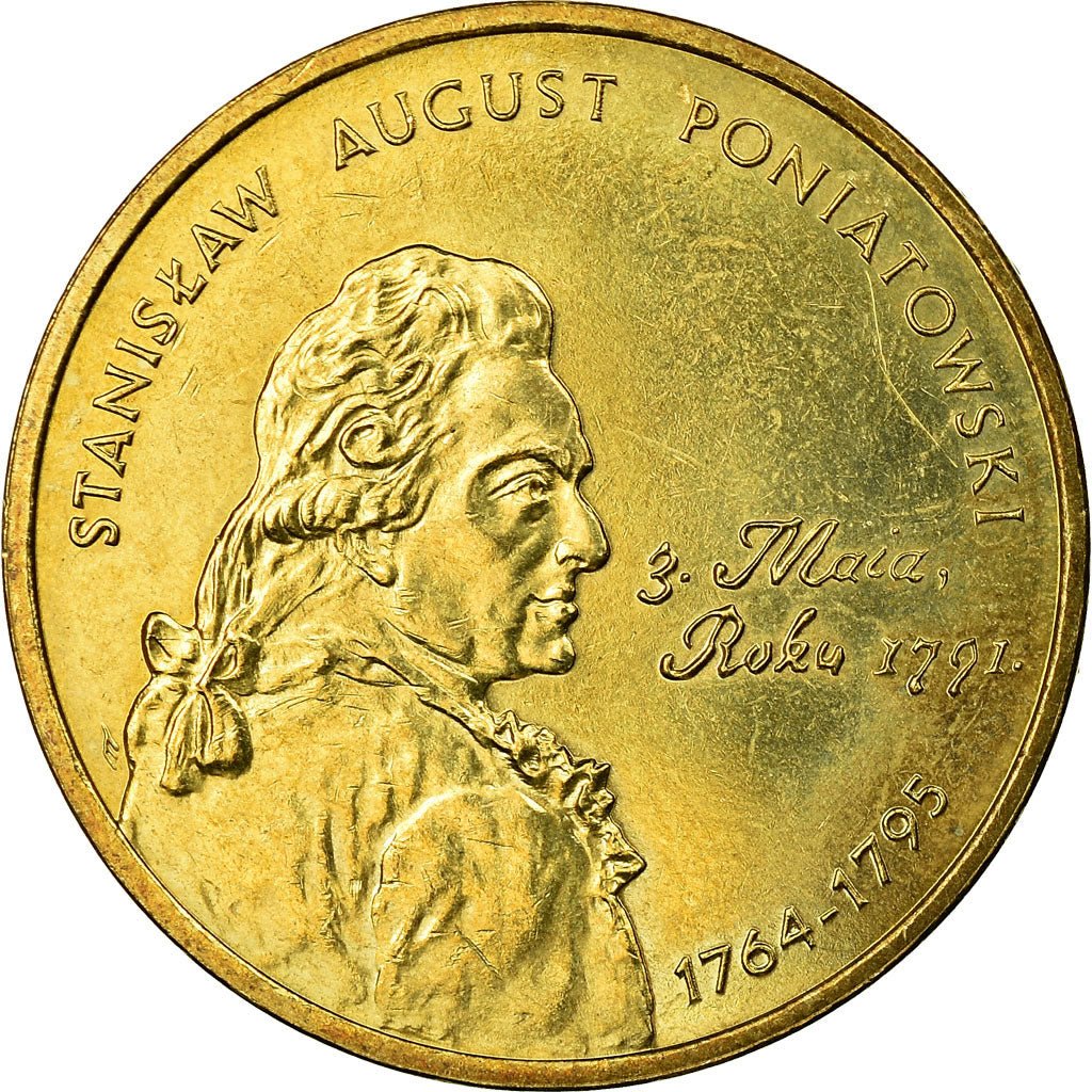 Moneta, Polonia, Bust of King Stanislaus Poniatowski, 2 Zlote, 2005, Warsaw, BB