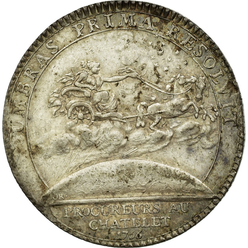 France, Token, Justice, 1766, AU(50-53), Silver, Feuardent:manque