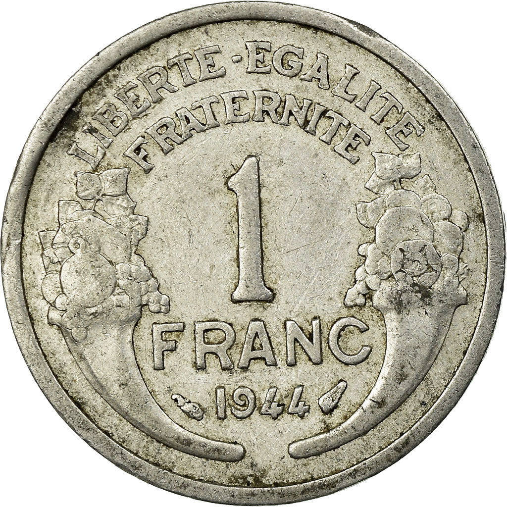 Coin, France, Morlon, Franc, 1944, Paris, VF(30-35), Aluminum, KM:885a.1