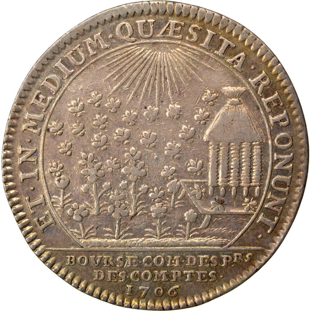 France, Royal, Token, 1706, AU(50-53), Silver, Feuardent #1814, 5.89