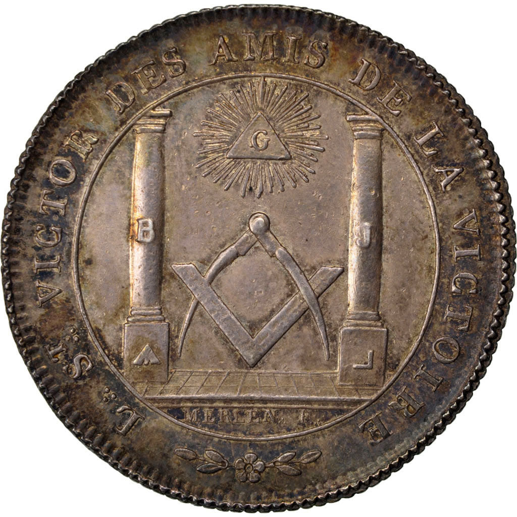 France, Masonic, Token, MS(60-62), Silver, Labouret #366, 8.19