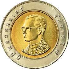 Coin, Thailand, Rama IX, 10 Baht, 1997, MS(63), Bi-Metallic, KM:227