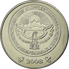 Coin, KYRGYZSTAN, 3 Som, 2008, Paris, EF(40-45), Nickel plated steel, KM:15