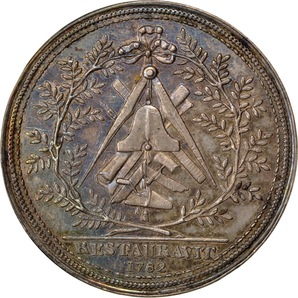 France, Masonic, Token, 1782, AU(55-58), Silver, 8.91