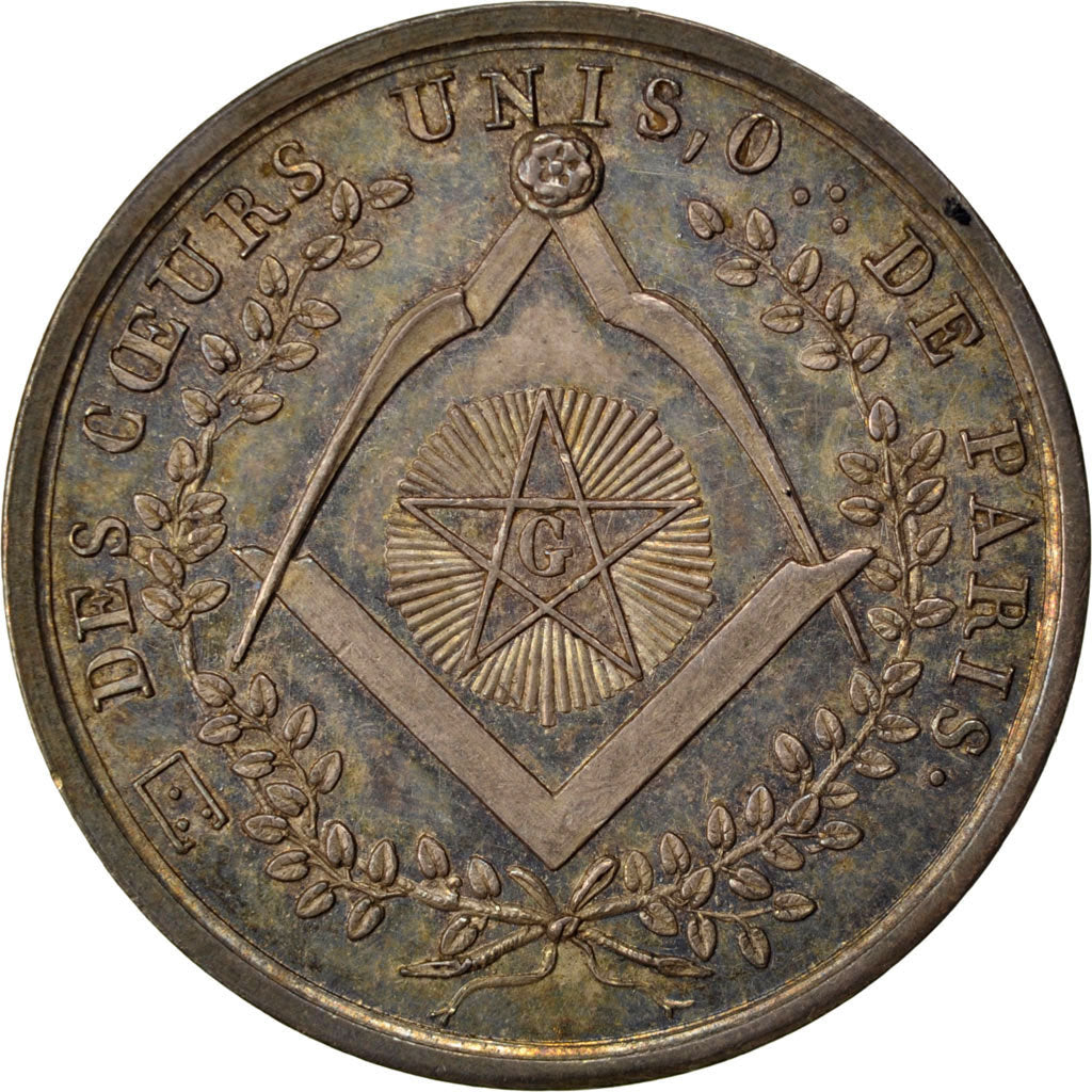France, Masonic, Token, 1820, AU(55-58), Silver, Labouret #184, 5.52
