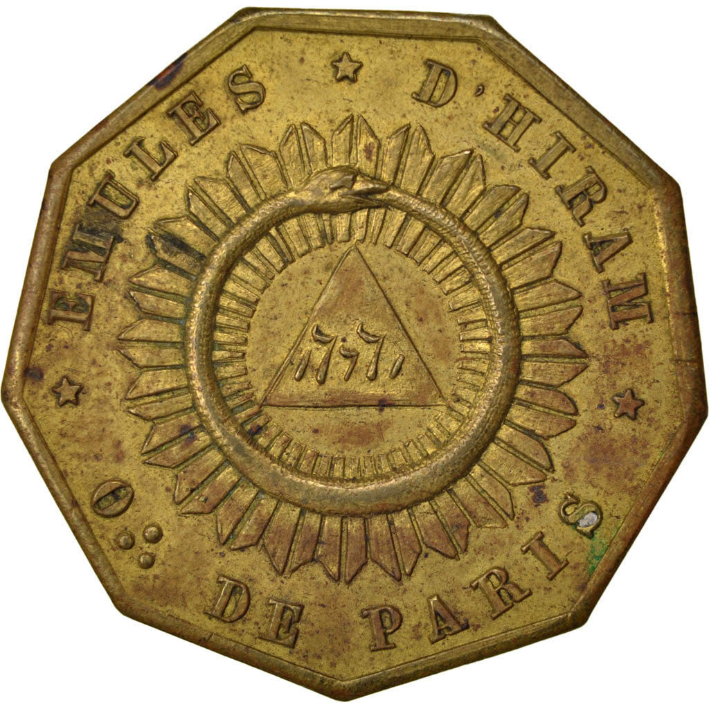 France, Token, Masonic, 1822, AU(55-58), Brass, Labouret:216