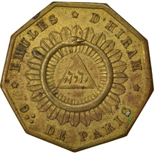 France, Token, Masonic, 1822, AU(55-58), Brass, Labouret:216