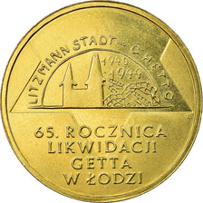 Moneda, Polonia, Liquidation of Lodz Ghetto, 2 Zlote, 2009, Warsaw, MBC, Latón