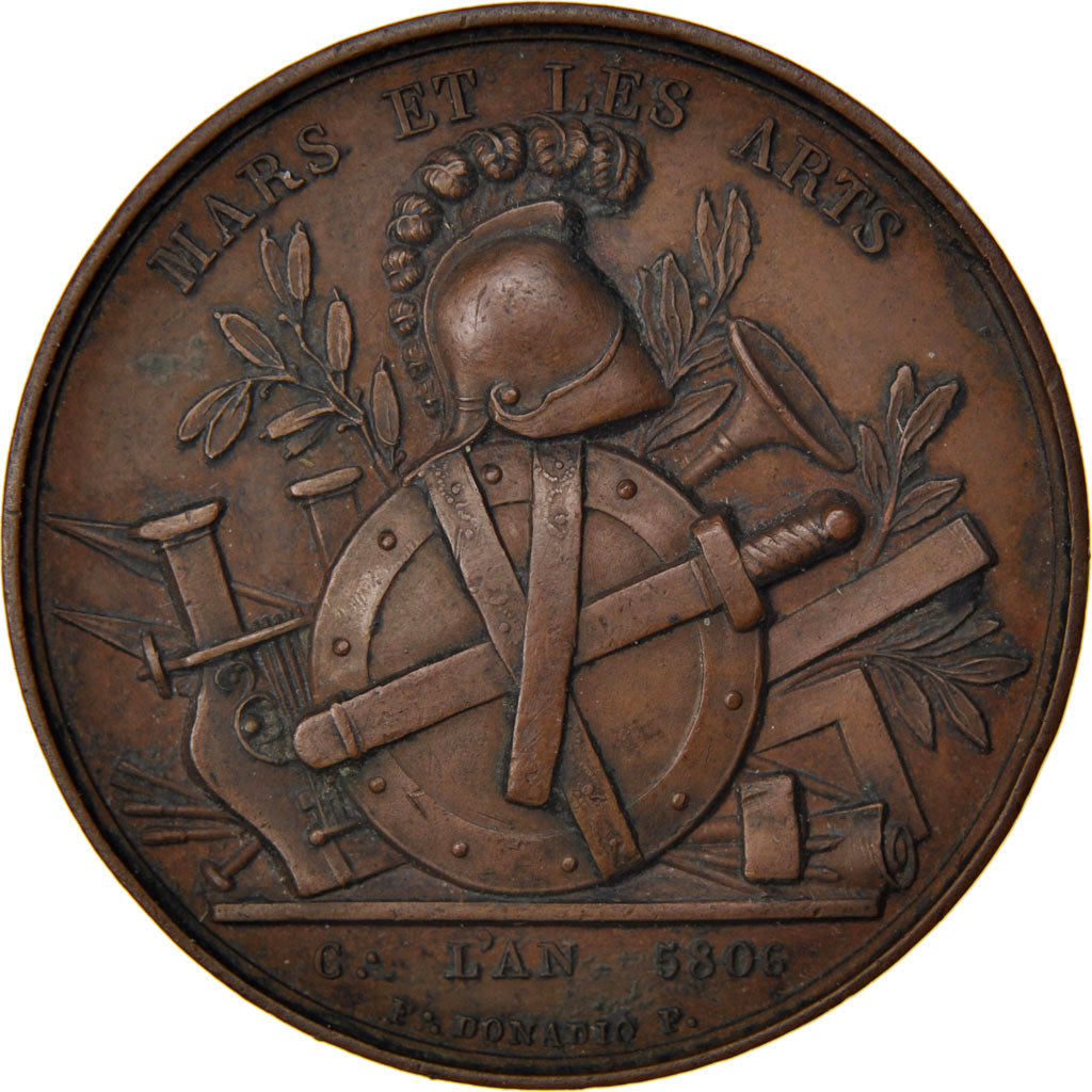 France, Masonic, Token, 1806, AU(55-58), Copper, Labouret #287, 8.54