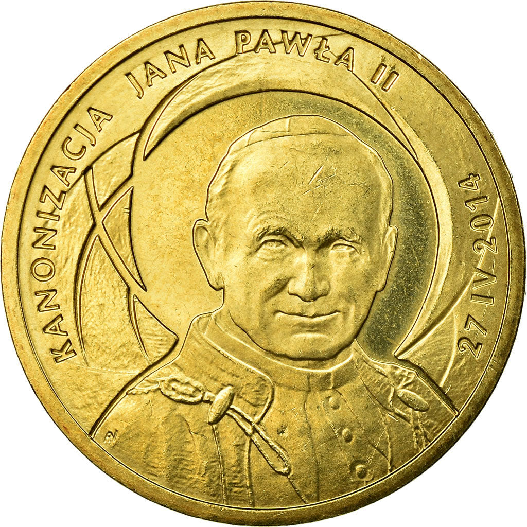 Münze, Polen, canonization of jean paul 2, 2 Zlote, 2014, Warsaw, VZ