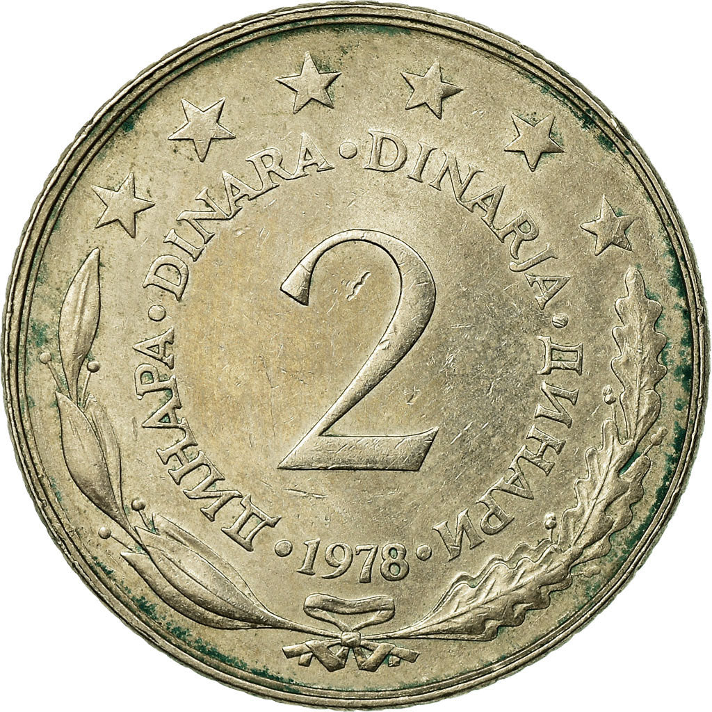 Monnaie, Yougoslavie, 2 Dinara, 1978, TTB, Copper-Nickel-Zinc, KM:57