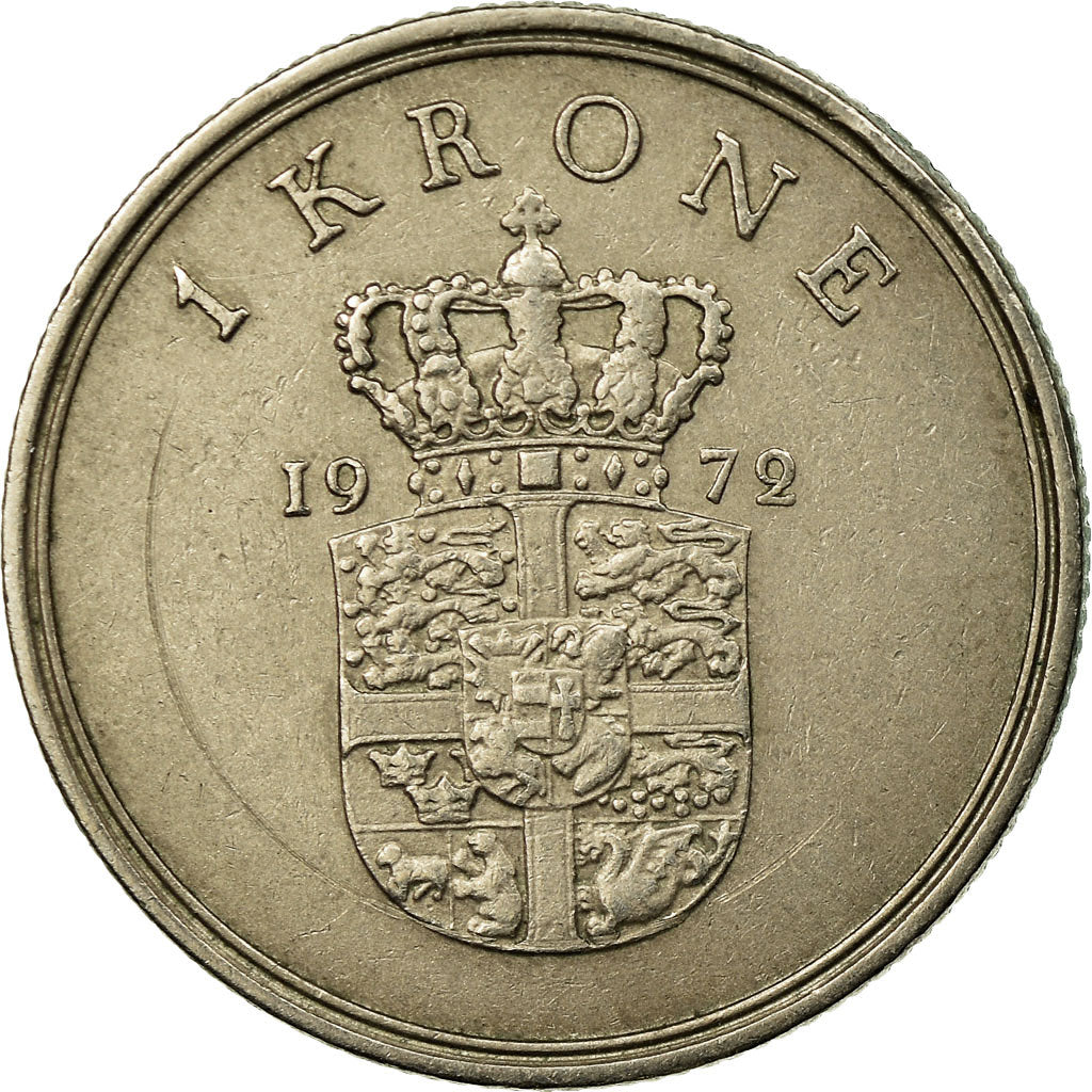 Moeda, Dinamarca, Frederik IX, Krone, 1972, Copenhagen, EF(40-45)