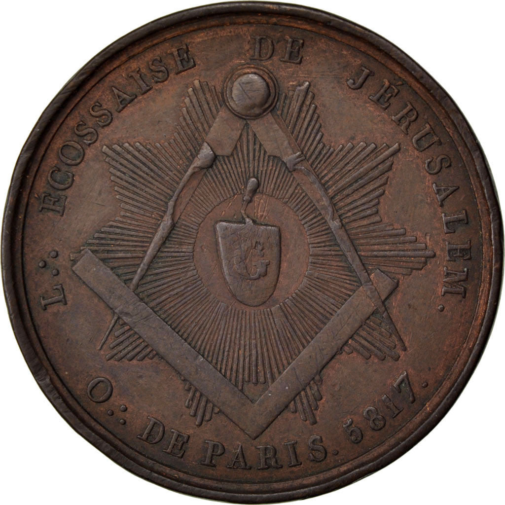France, Token, Masonic, 1817, AU(55-58), Copper, Labouret:270