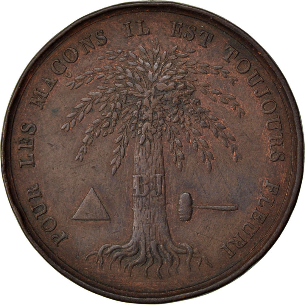 France, Token, Masonic, 1817, AU(55-58), Copper, Labouret:270