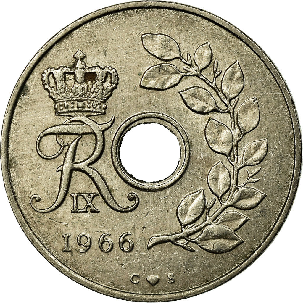 Münze, Dänemark, Frederik IX, 25 Öre, 1966, Copenhagen, SS, Copper-nickel