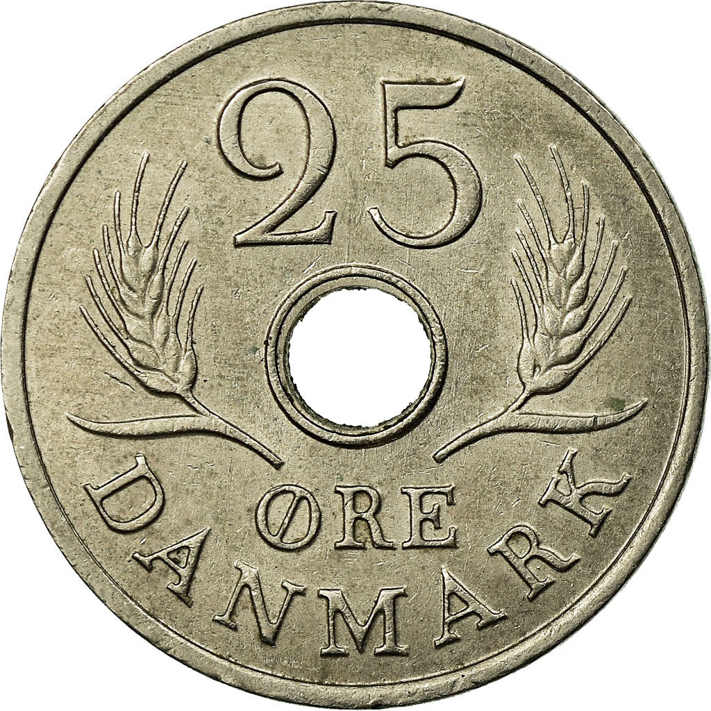 Münze, Dänemark, Frederik IX, 25 Öre, 1966, Copenhagen, SS, Copper-nickel