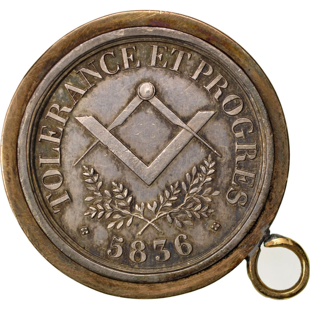 France, Masonic, Token, 1836, AU(55-58), Silver, Labouret #81, 5.93