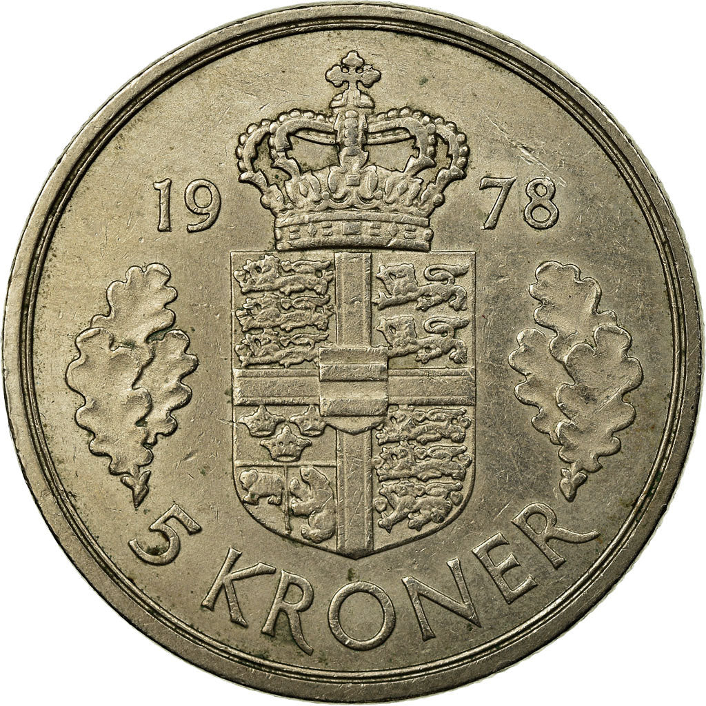 Coin, Denmark, Margrethe II, 5 Kroner, 1978, Copenhagen, EF(40-45)